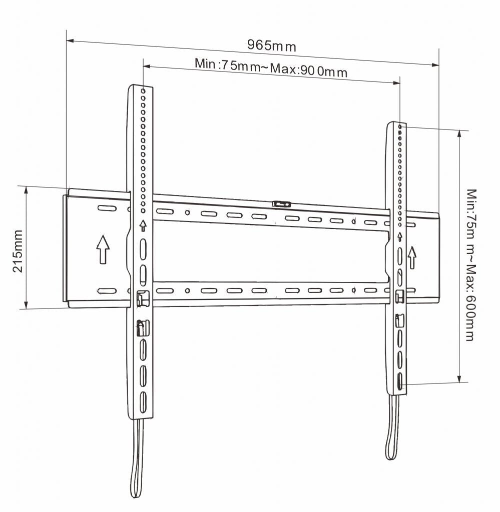 UCHWYT DO TV LCD/LED 65-120" 200KG AR-94XXL ART reg. Solid 32mm maxVESA 900x600