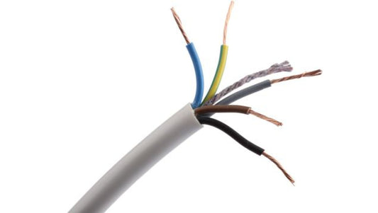 Sieciowy kabel zasilający 5 Core Polichlorek winylu PVC Sheath Biały 8.04mm od , 300 V, 500 V