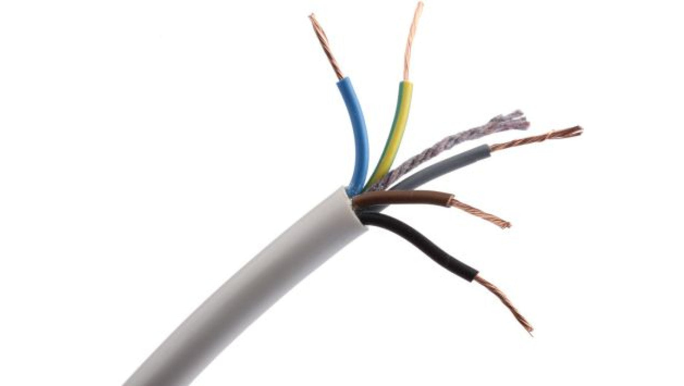 Sieciowy kabel zasilający 5 Core Polichlorek winylu PVC Sheath Biały 8.04mm od , 300 V, 500 V