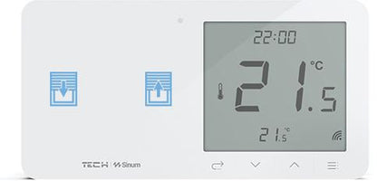 Przewodowy regulator pokojowy z włącznikiem rolet biały WZR-02ML Tech Sterowniki