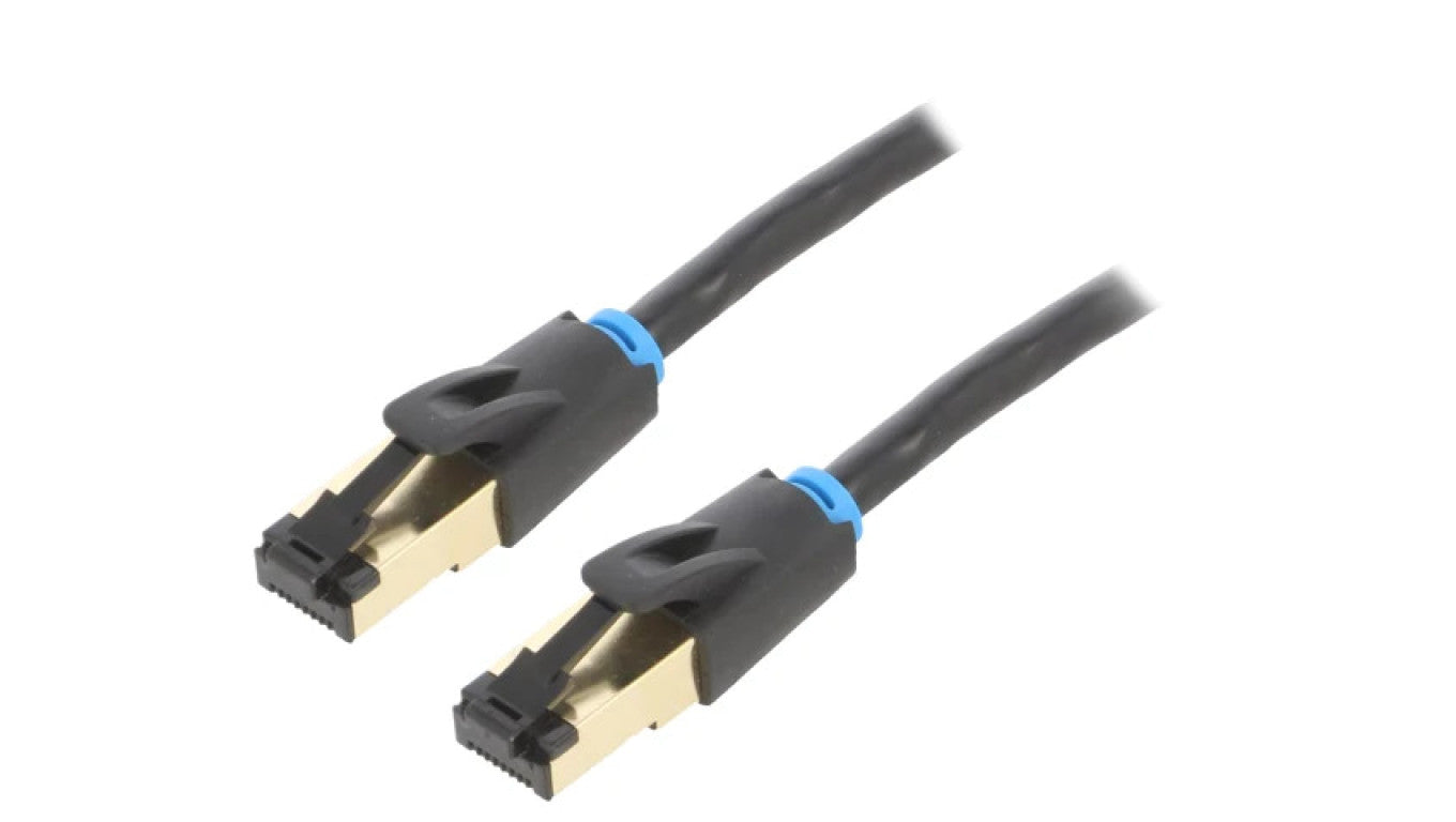 Patch cord S/FTP Cat 8 linka OFC PVC czarny 2m Żyły: 8 IKBBH