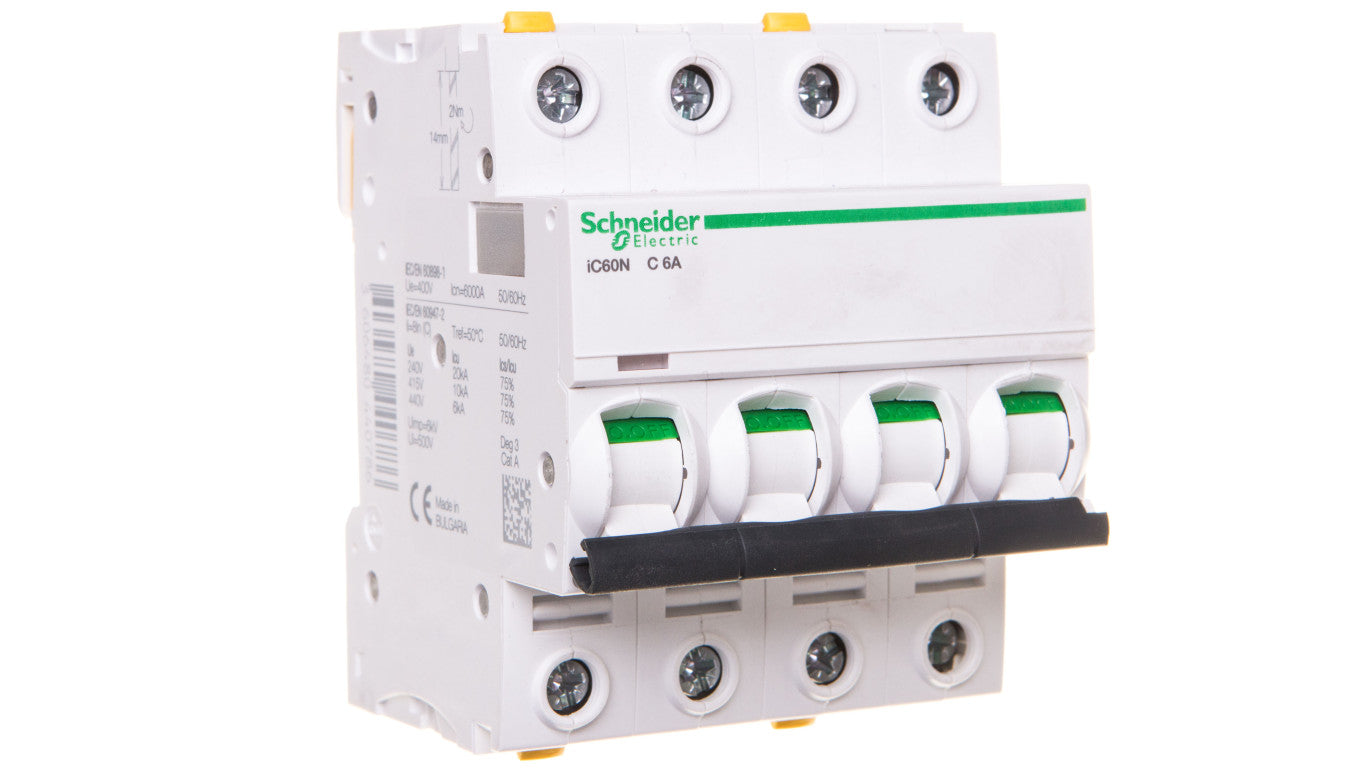 Wyłącznik nadprądowy 4P C 6A 6kA AC iC60N-C6-4 Acti9 A9F04406