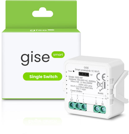 GISE Smart Pojedynczy moduł przekaźnikowy WiFi | Tuya | GSS-WF