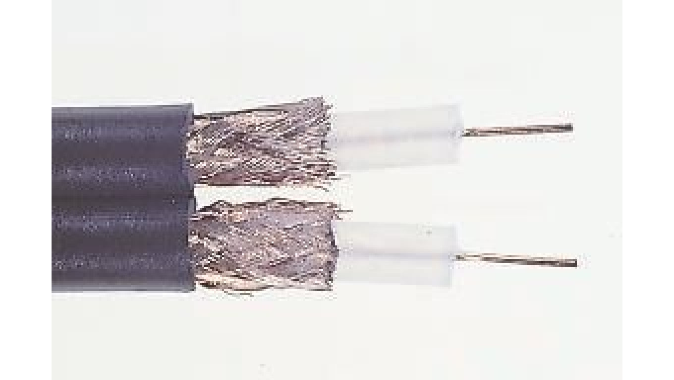 Kabel koncentryczny, 100m, RG59, Polichlorek winylu PVC, Czarny Bez zakończenia Bez zakończenia 100m, RS PRO Bez
