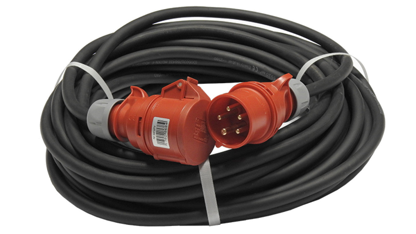 Przedłużacz budowlany elCORD z inwerterem faz CEE 16A 400V IP44 20m H07RN-F 5G2,5 (gumowy OPD) z wt. i gn. CEE 16A-5P 31256200