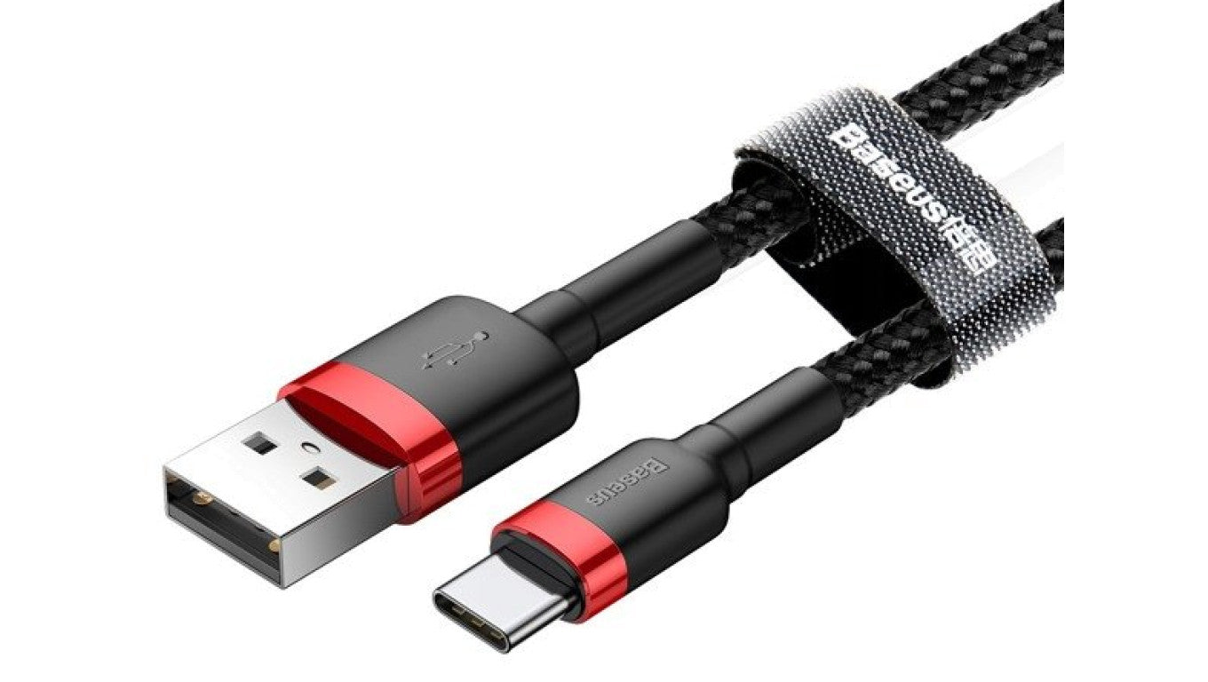 BASEUS Kabel USB 3.0 typ-C / A (wtyk / wtyk) Quick Charge 3.0 czarno-czerwony 1m
