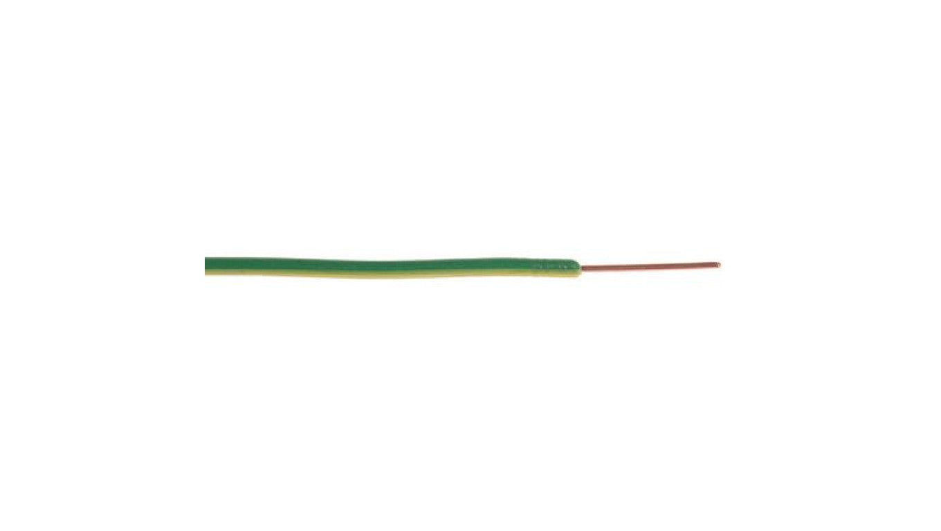Przewód o podwyższonej odporności PVC Zielony/Żółty, 100m 1/0,8 mm, Maximum of +85 C, Ø 2.05mm, RS PRO BS6004