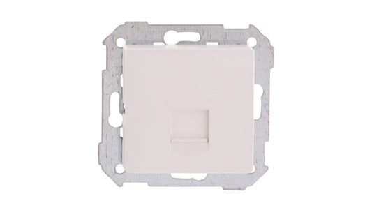 Simon 82 Pokrywa gniazda komputerowego pojedynczego RJ45 płaska z adapterem o przesłoną biała 82005-30