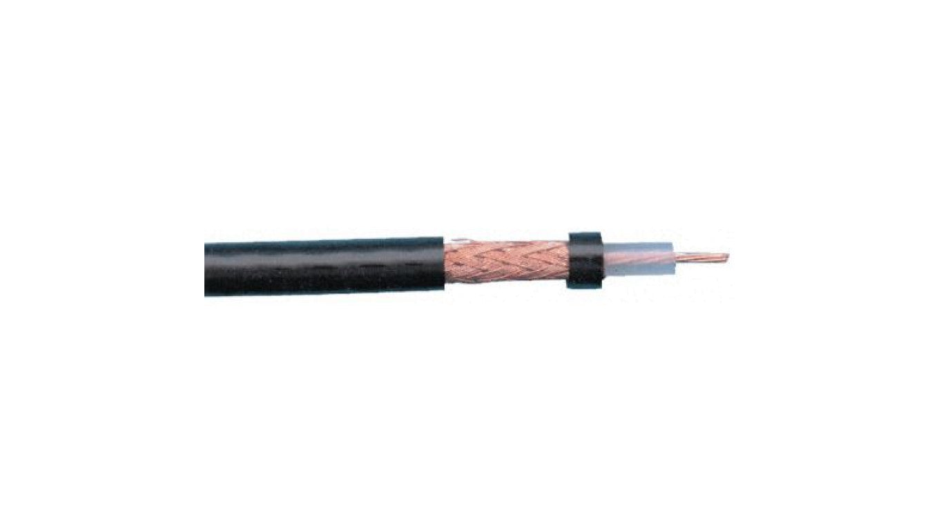Kabel koncentryczny, 500m, URM76, Polichlorek winylu PVC, Czarny Bez zakończenia Bez zakończenia 500m, RS PRO Bez