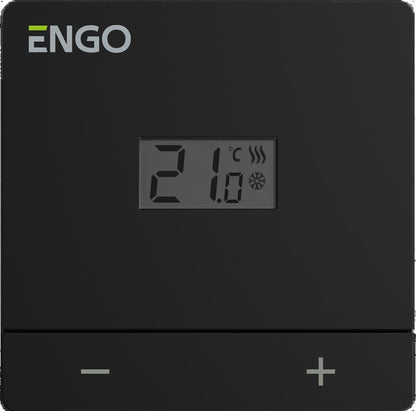 ENGO Controls EASY-24B - Przewodowy, natynkowy regulator temperatury, 24V, czarny