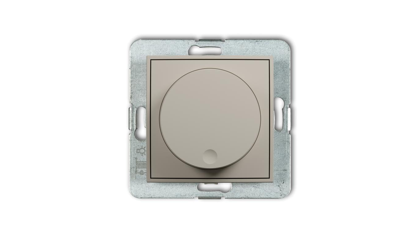 MINI Mechanizm elektronicznego regulatora oświetlenia przyciskowo-obrotowego do lamp LED taupe 60MRO-2