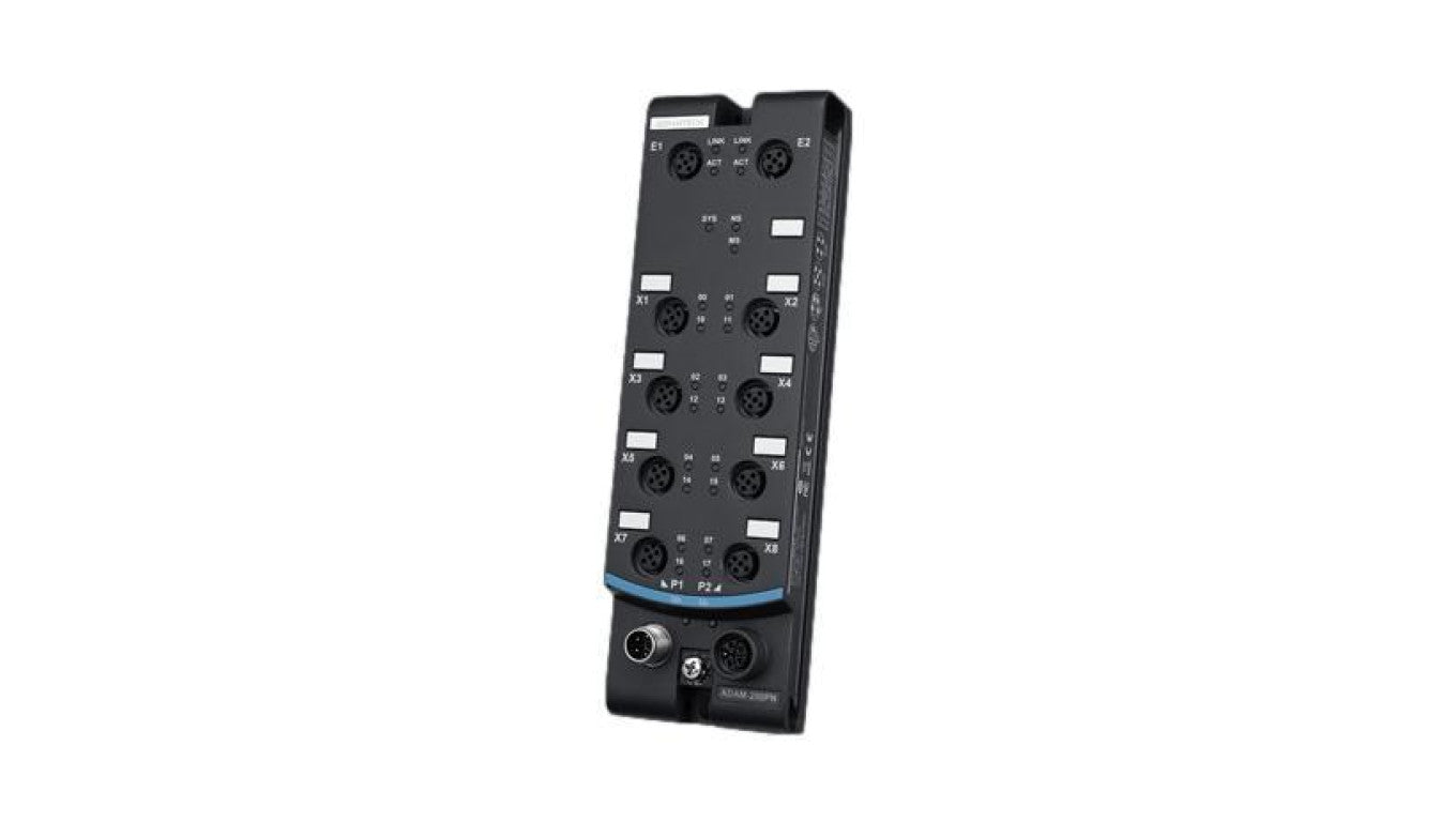 Moduł wejść/wyjść, z 16 kanałami cyfrowymi I/O, 2x port daisy chain z zasilaniem/Eth, PROFINET, Modbus/TCP, IP67 ADAM-250PN-A