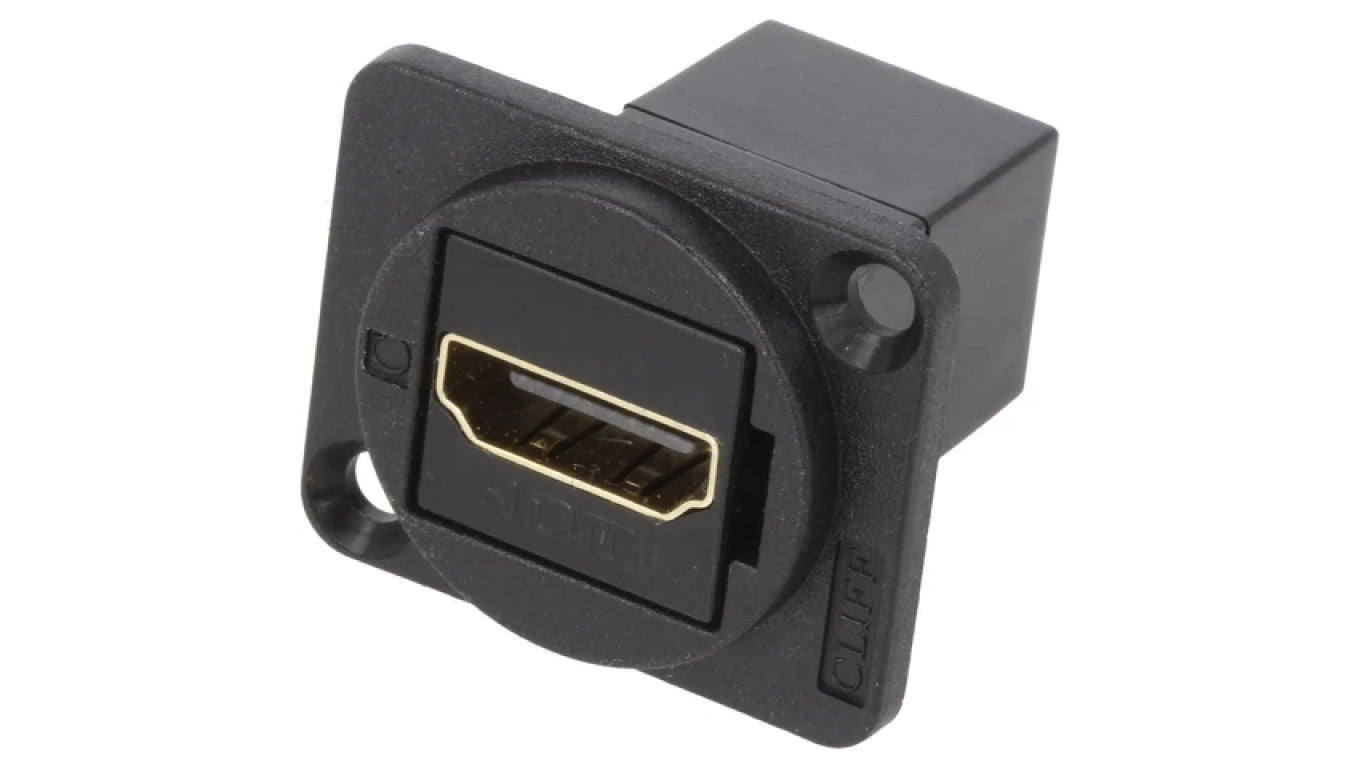 Łącznik HDMI gniazdo z obu stron FT złocony 19x24mm M3 CP30200GM3