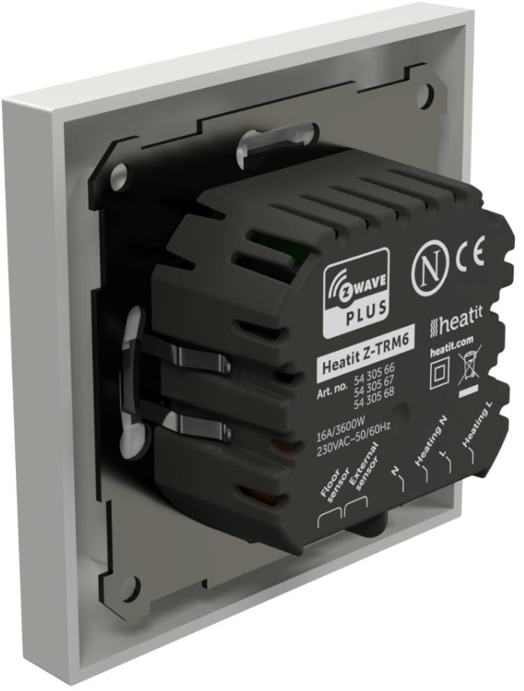 Termostat Heatit Z-TRM6 White RAL 9003 Z-Wave Thermostat 3600W 16A 868,4 Mhz