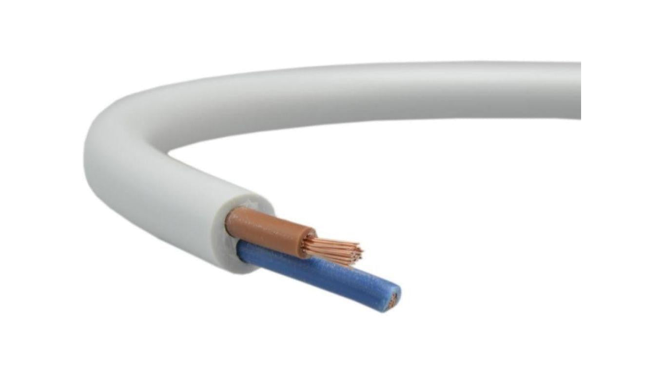 Przewód prądowy H03VV-F / OMY 300V 2x1 biały linka Elektrokabel /100m/