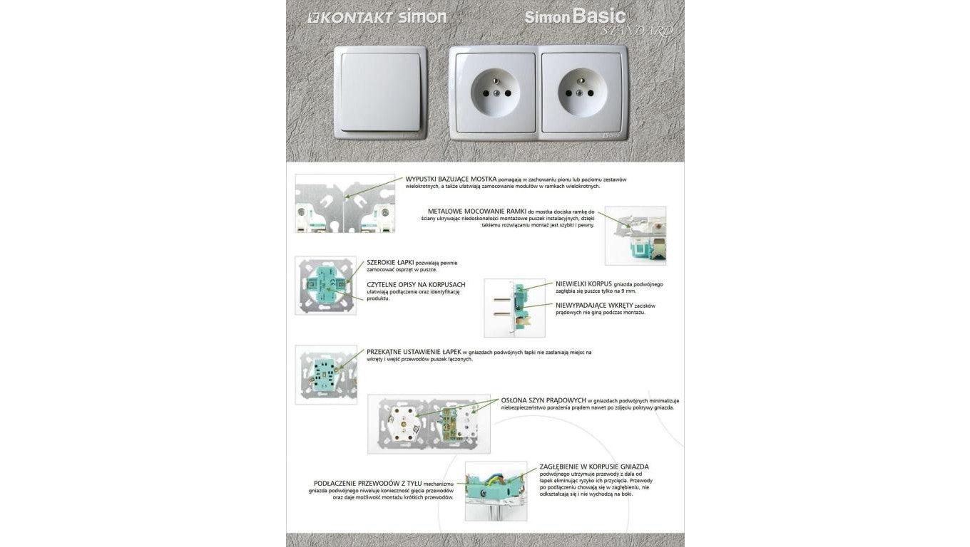 SIMON BASIC Gniazdo komputerowe RJ45 kat. 5e + telefoniczne RJ12 (moduł) biały BM5T.02/11