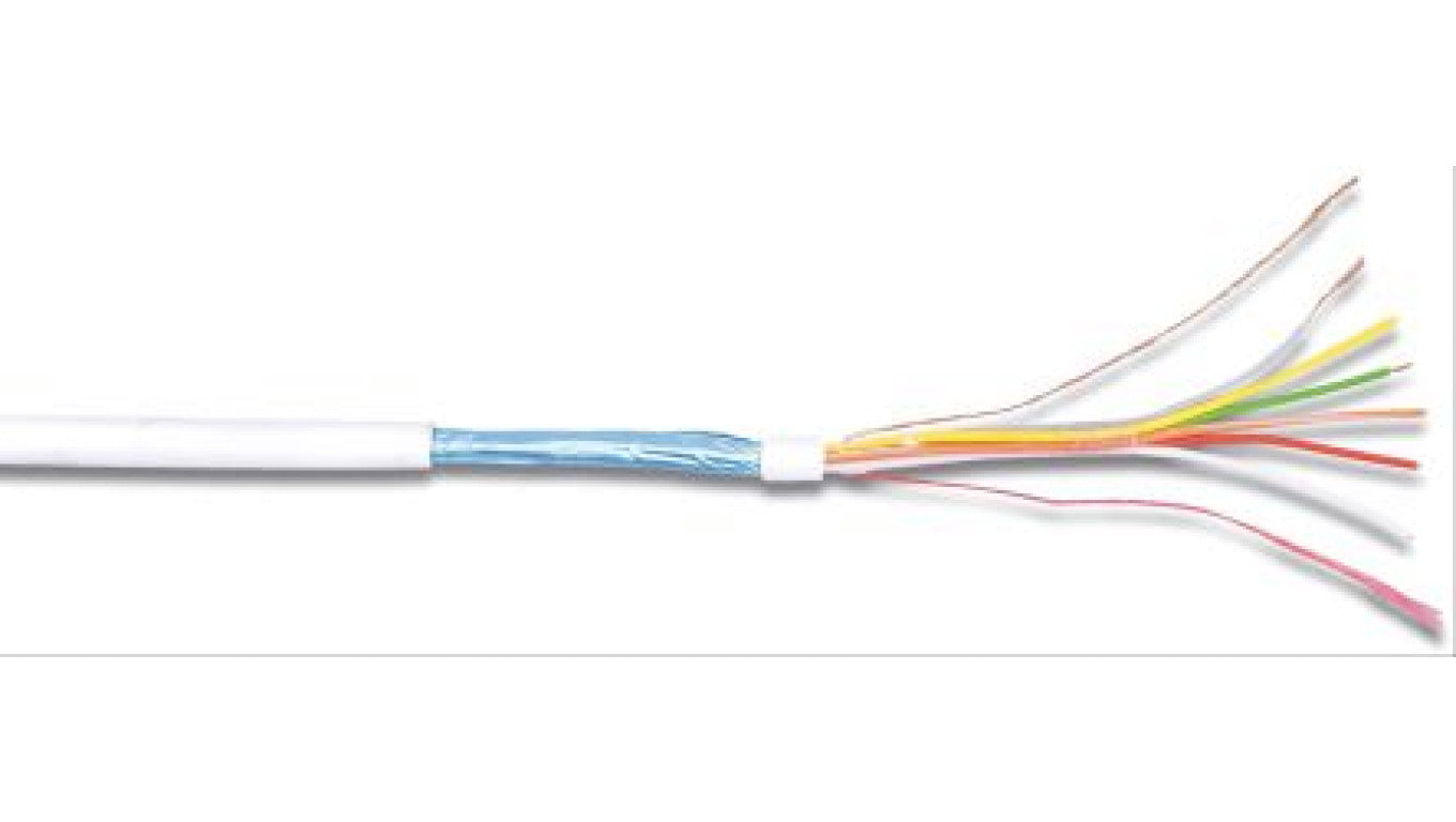 Wielożyłowy kabel do zabezpieczeń Ekranowany, dł. 100m, 0,22 mm² CSA, 200 V, 10-żyłowy, Ø 5.5mm, izolacja: Polichlorek