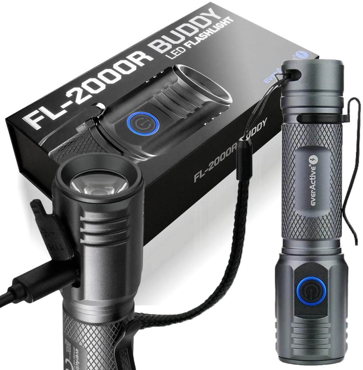Latarka ręczna 20W LED everActive FL-2000R Buddy 2000 lumenów IPX4