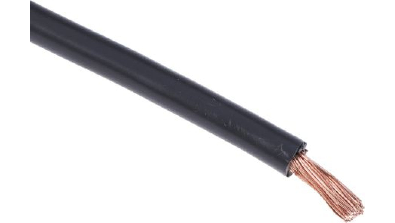 Jednożyłowy kabel sterowniczy CSA 6 mm², Maks. +70C 600 V Czarny, RS PRO