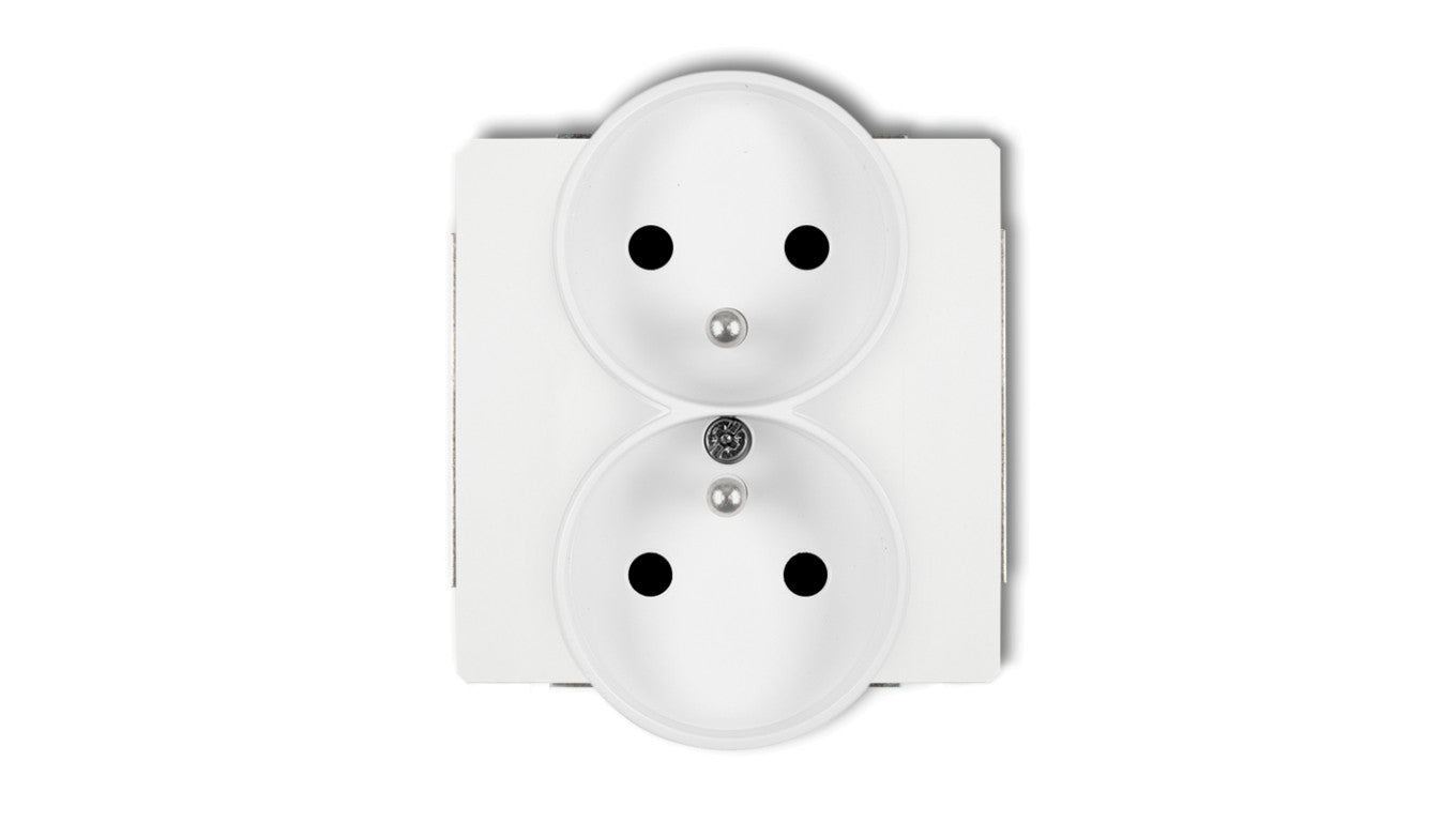 DECO Gniazdo podwójne z/u 2x2P+Z biały DGPR-2zp