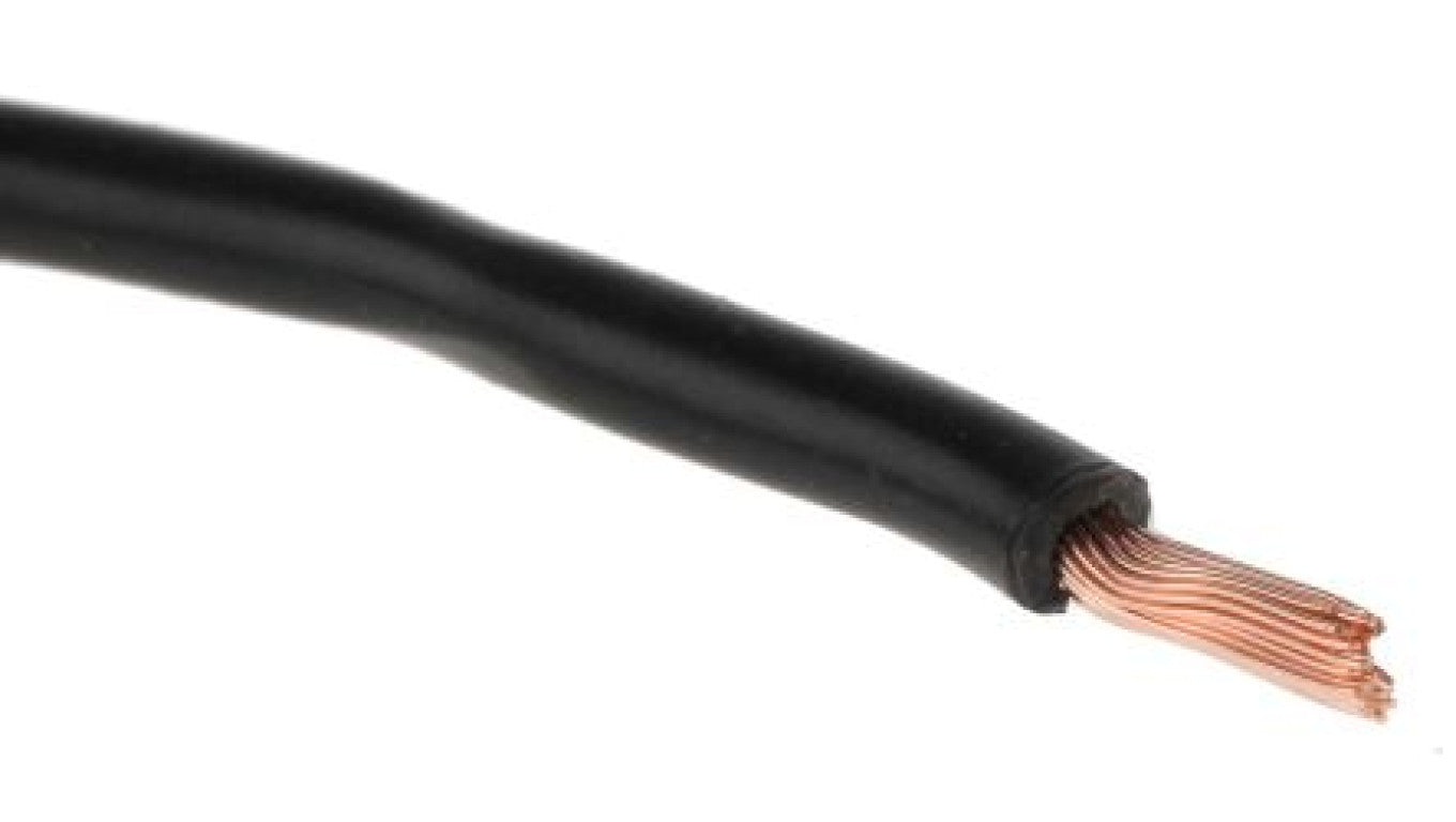Jednożyłowy kabel sterowniczy CSA 1,5 mm², Maks. +70C 1000 V Czarny, RS PRO