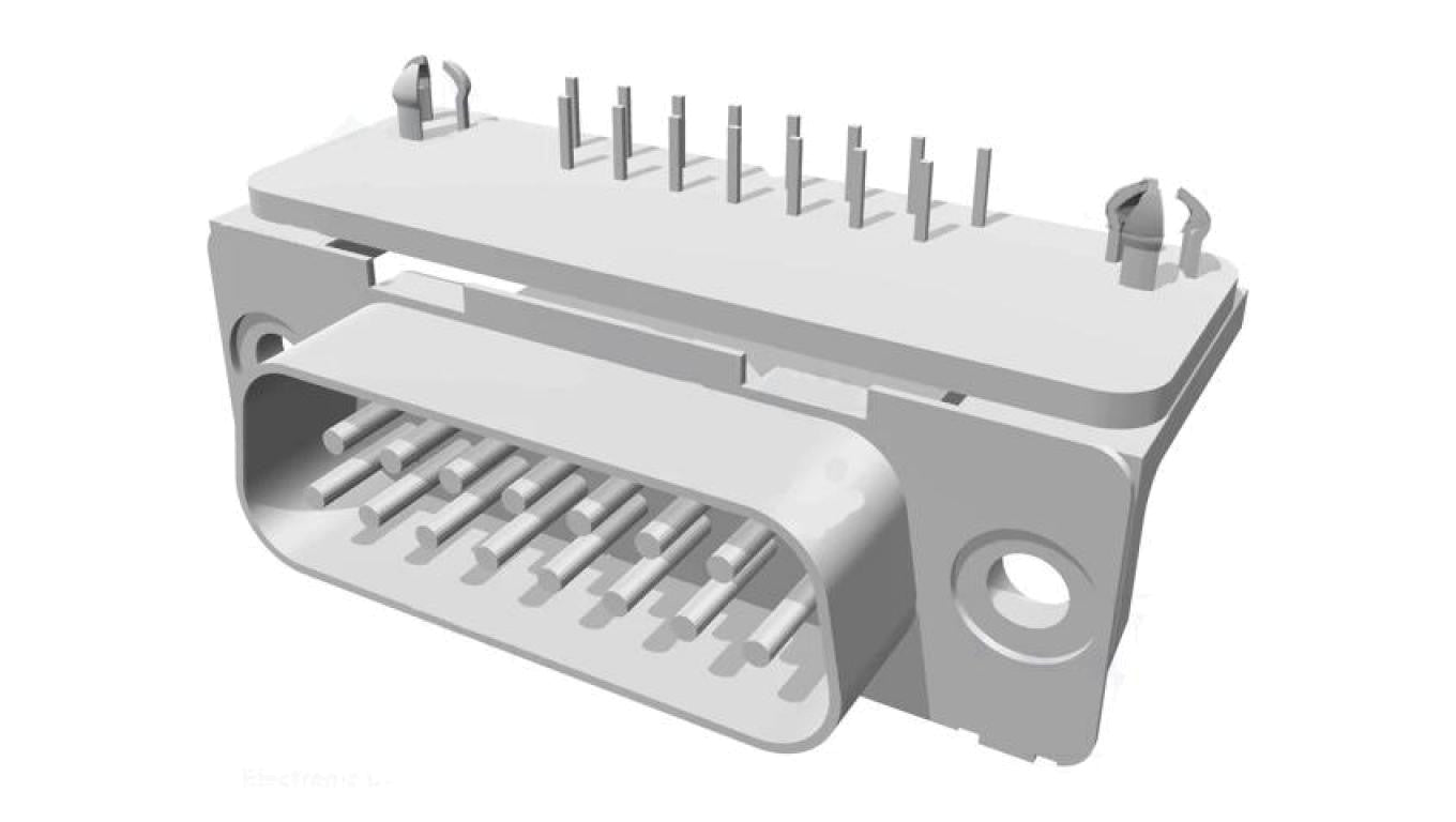 D-Sub PIN: 15 gniazdo męskie zatrzask PCB kątowe 90 THT 6A 1-338169-2