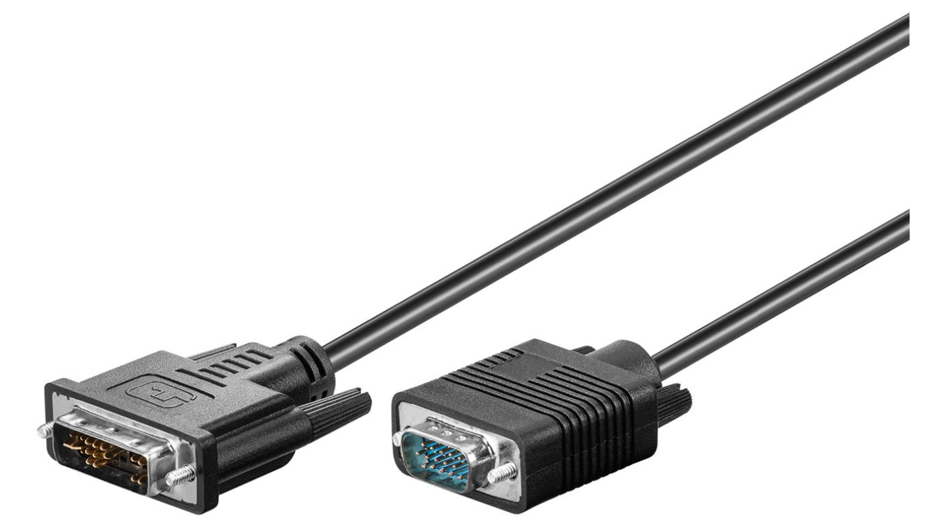 Kabel DVI-I/VGA Full HD, niklowany - Długość kabla 3 m
