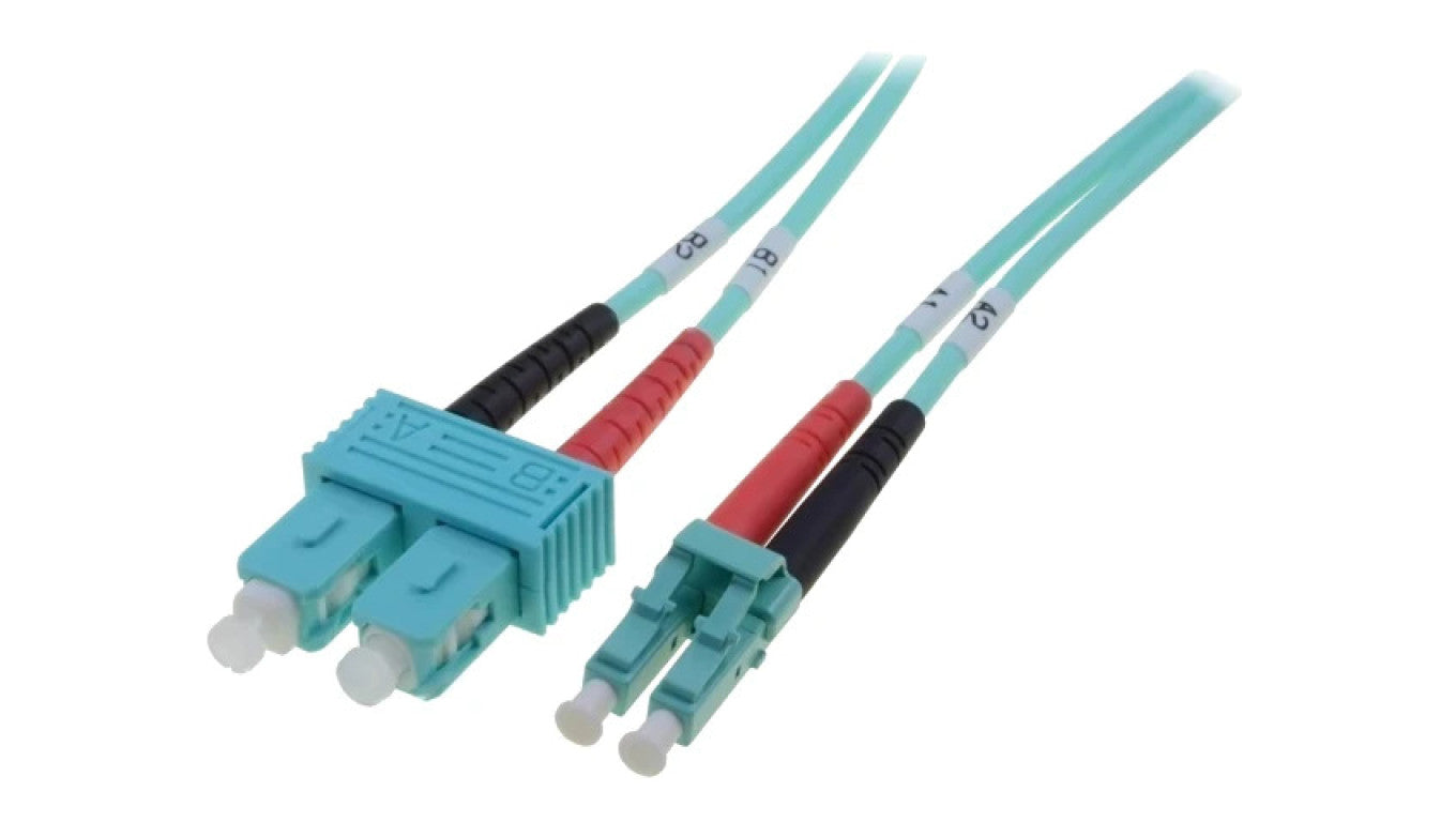 Patch cord światłowodowy OM3 LC/UPC,SC/UPC 1m LSZH turkusowy DK-2532-01/3