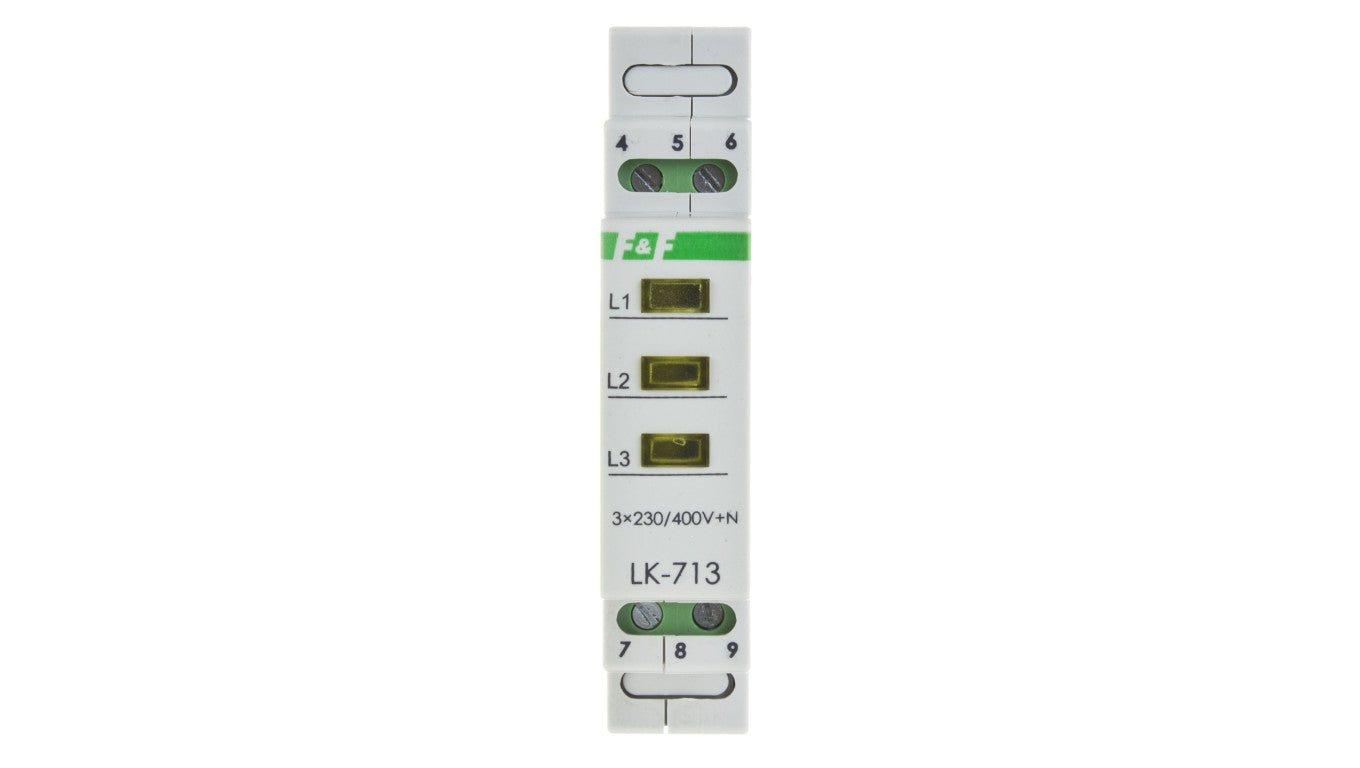 Lampka modułowa 3-fazowa żółta 3x230V+N AC LK-713Y