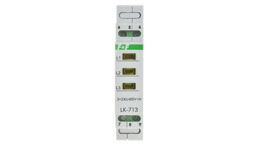 Lampka modułowa 3-fazowa żółta 3x230V+N AC LK-713Y