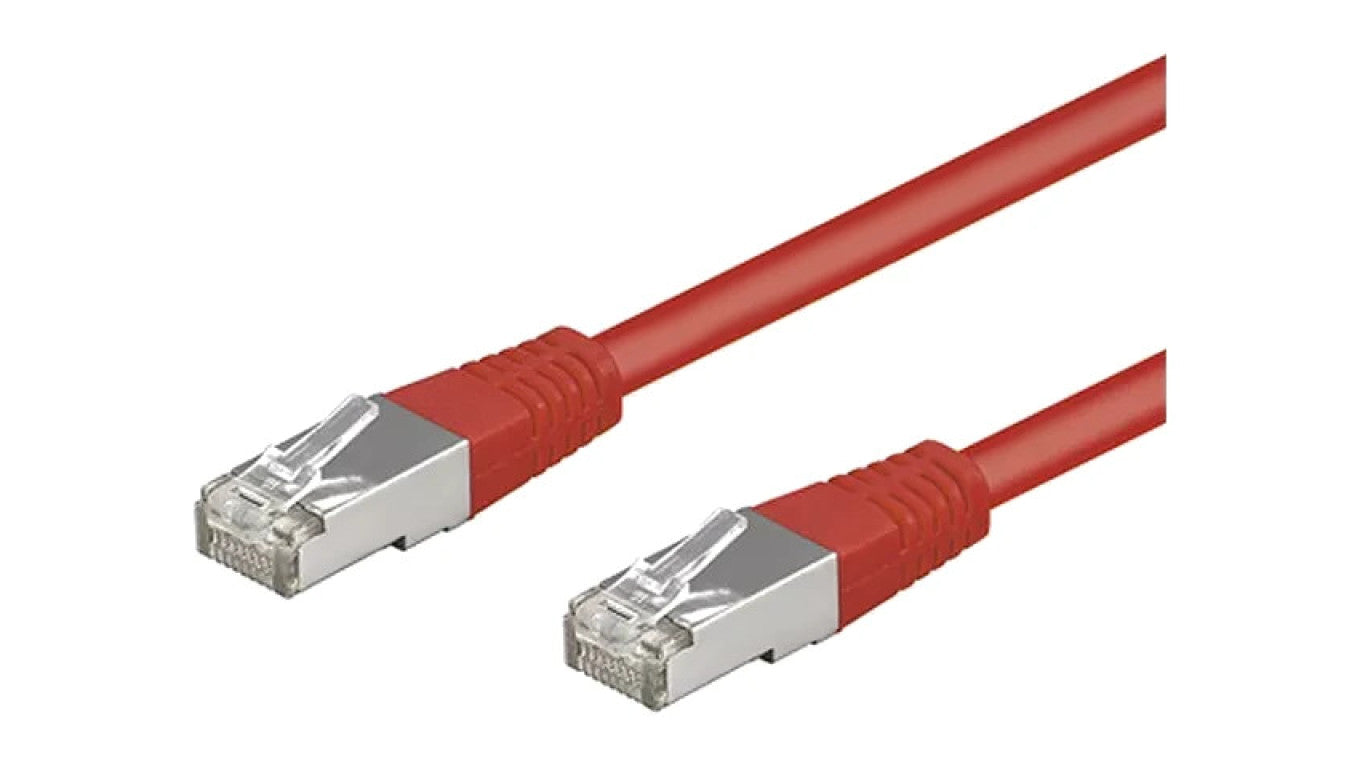 Patch cord SF/UTP 5e linka CCA PVC czerwony 10m 26AWG 68037