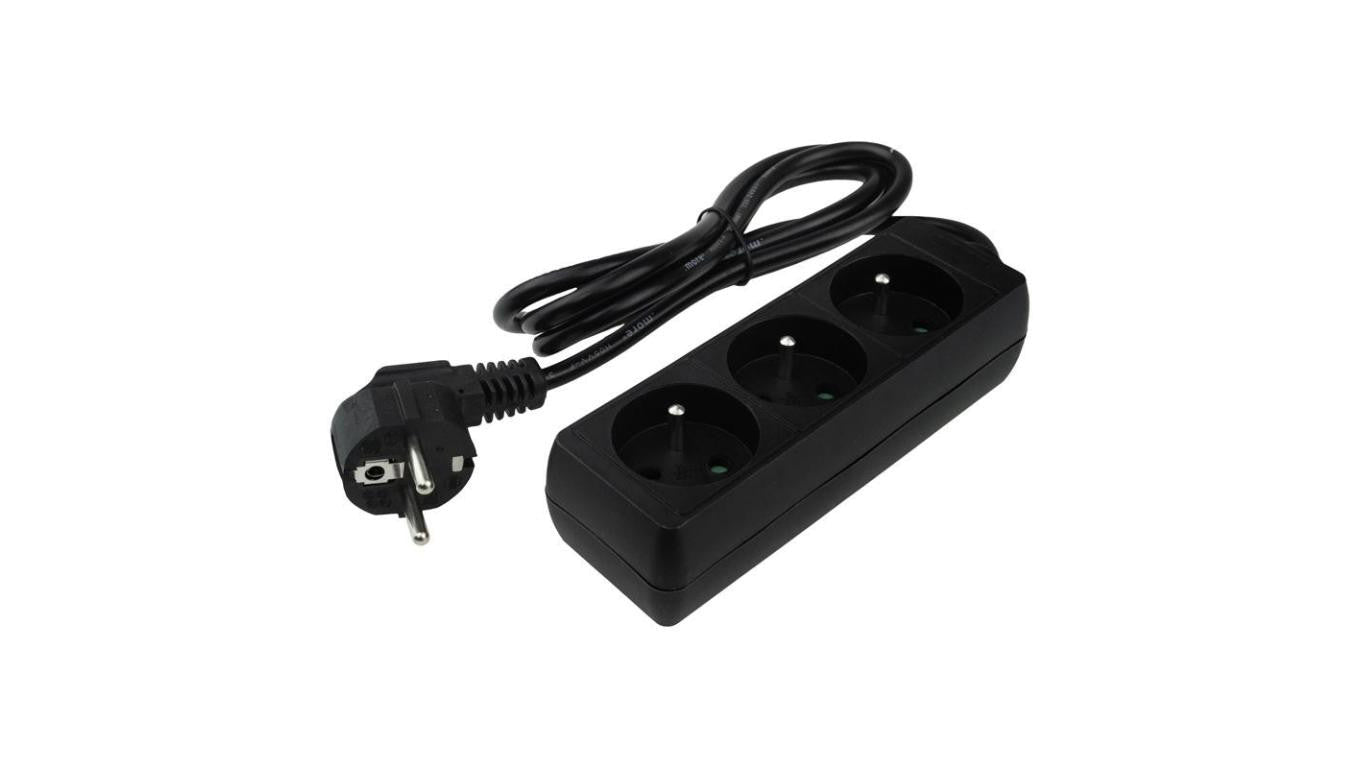 Przedłużacz 3 gniazda 1.5m z/u 3x1.0mm2 CZARNY