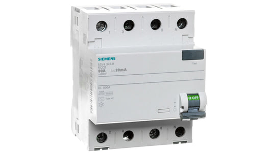 Wyłącznik różnicowoprądowy 4P 80A 0,03A Typ AC 30mA 400V SENTRON 5SV4347-0