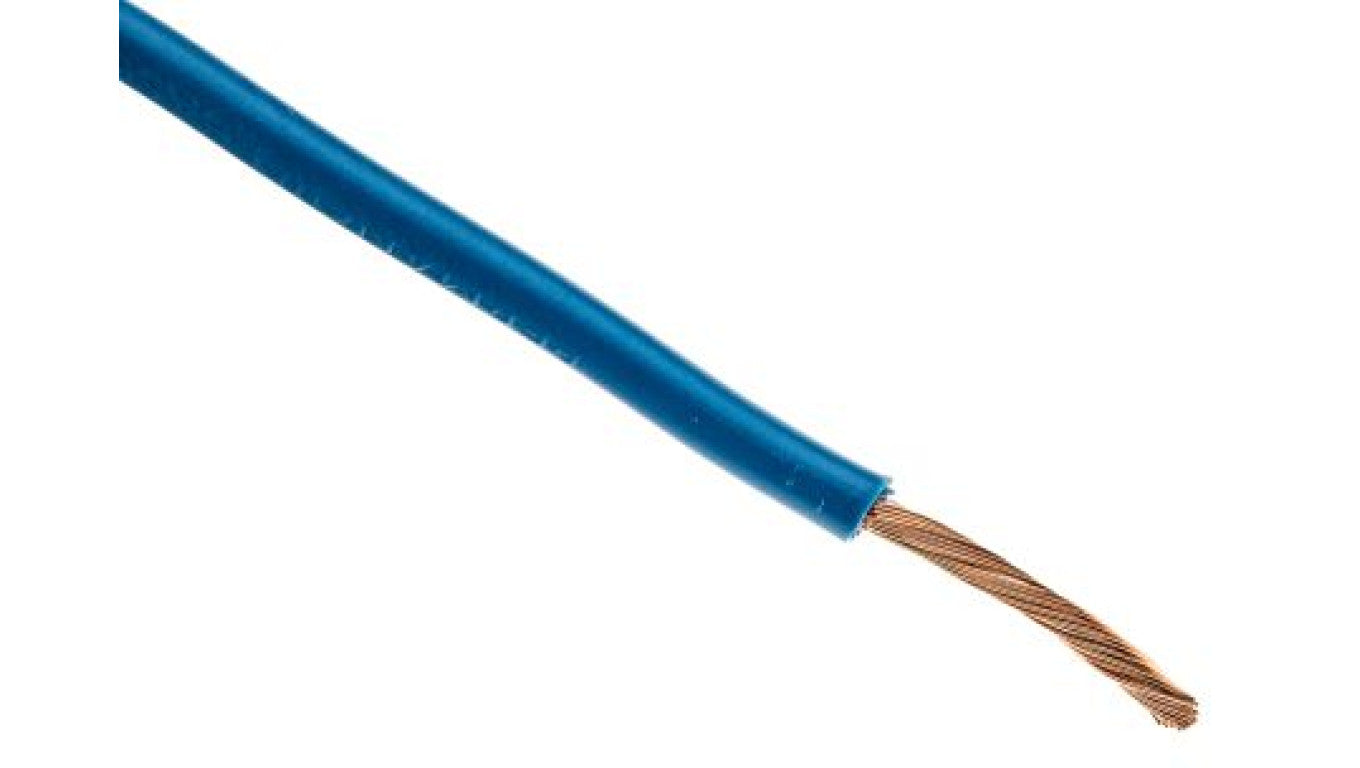 Przewód jednożyłowy linkowy, 2491X, 2,5 mm², 50/0,25 mm, 13 AWG, PVC, 750 V, Niebieski, dł. 100m, RS PRO