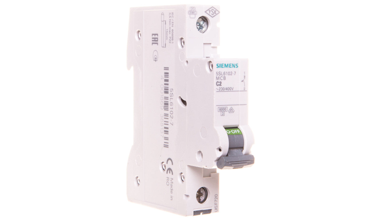 Wyłącznik nadprądowy 1P C 2A 6kA AC SENTRON 5SL6102-7