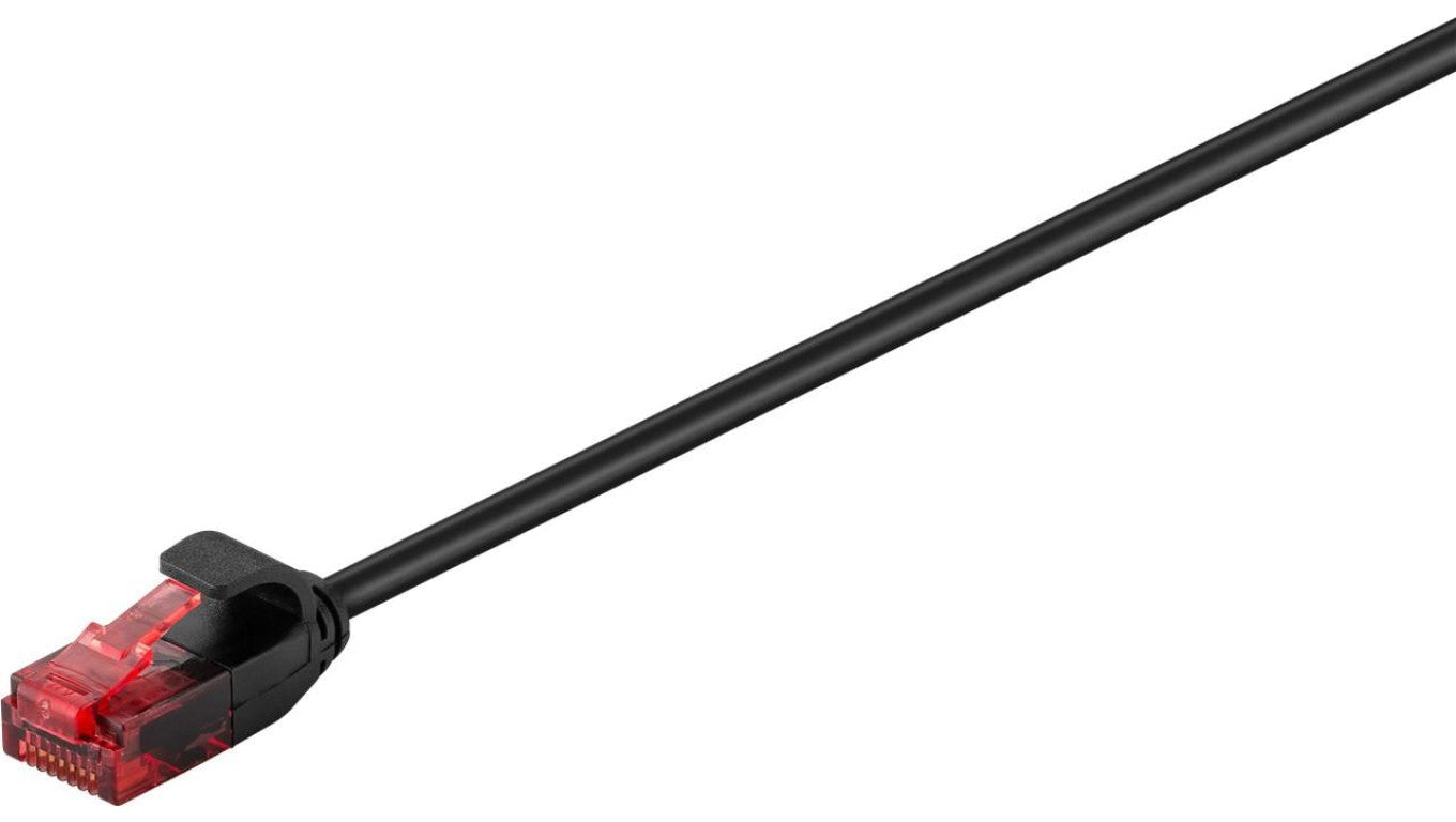 CAT 6Smukły kabel połączeniowy,U/UTP, Czarny - Długość kabla 15 m