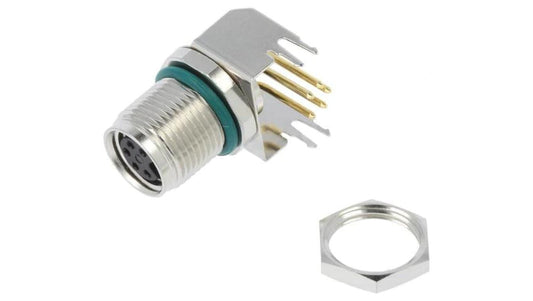 Złącze M8 żeński 5-PIN kątowe 90 na PCB gniazdo 1,5A IP68 M8AS-05PFFR-SF8001