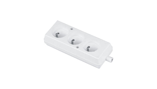 Gniazdo przenośne trzykrotne 16A 2P+Z 250V białe GN-370