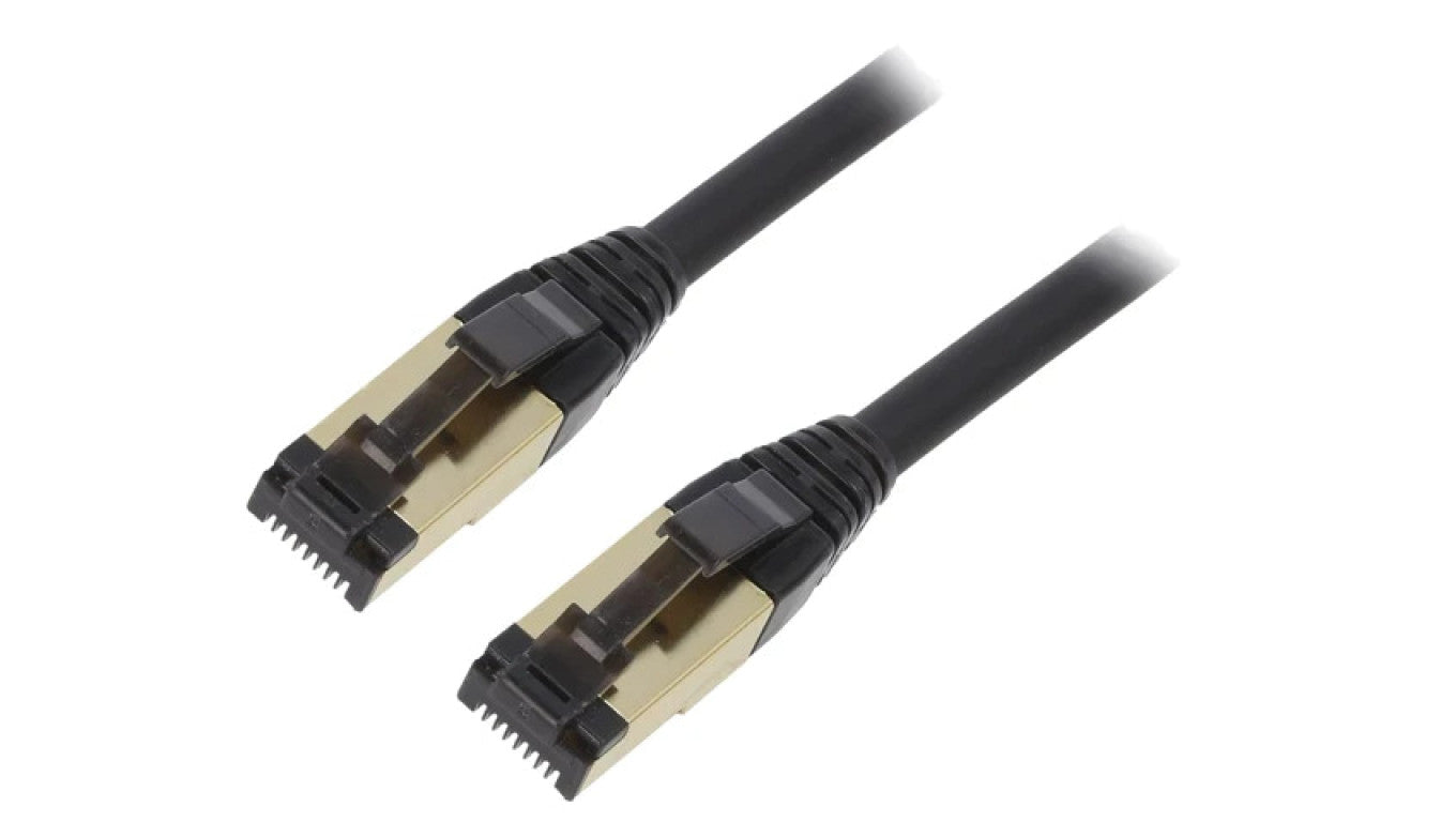 Patch cord S/FTP Cat 8 linka Cu LSZH czarny 3m 27AWG PP8-LSZHCU-BK-3M