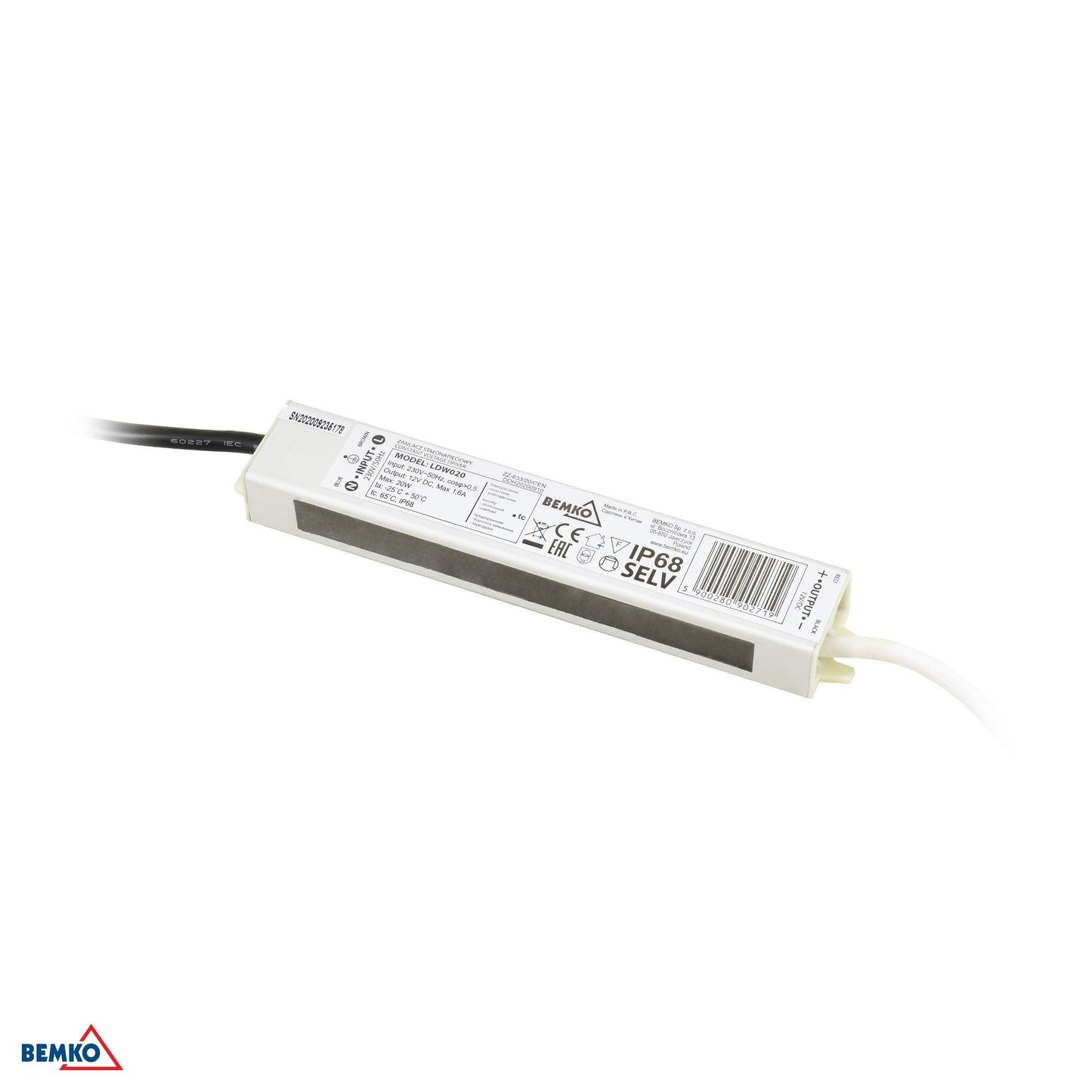 Zasilacz elektroniczny LED hermetyczny IP68 12V 20W