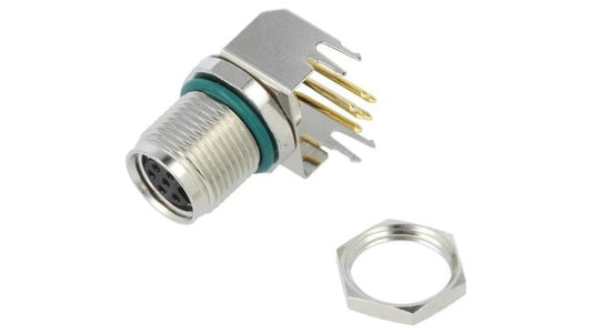 Złącze M8 żeński 6-PIN kątowe 90 na PCB gniazdo 1,5A IP68 M8AS-06PFFR-SF8001