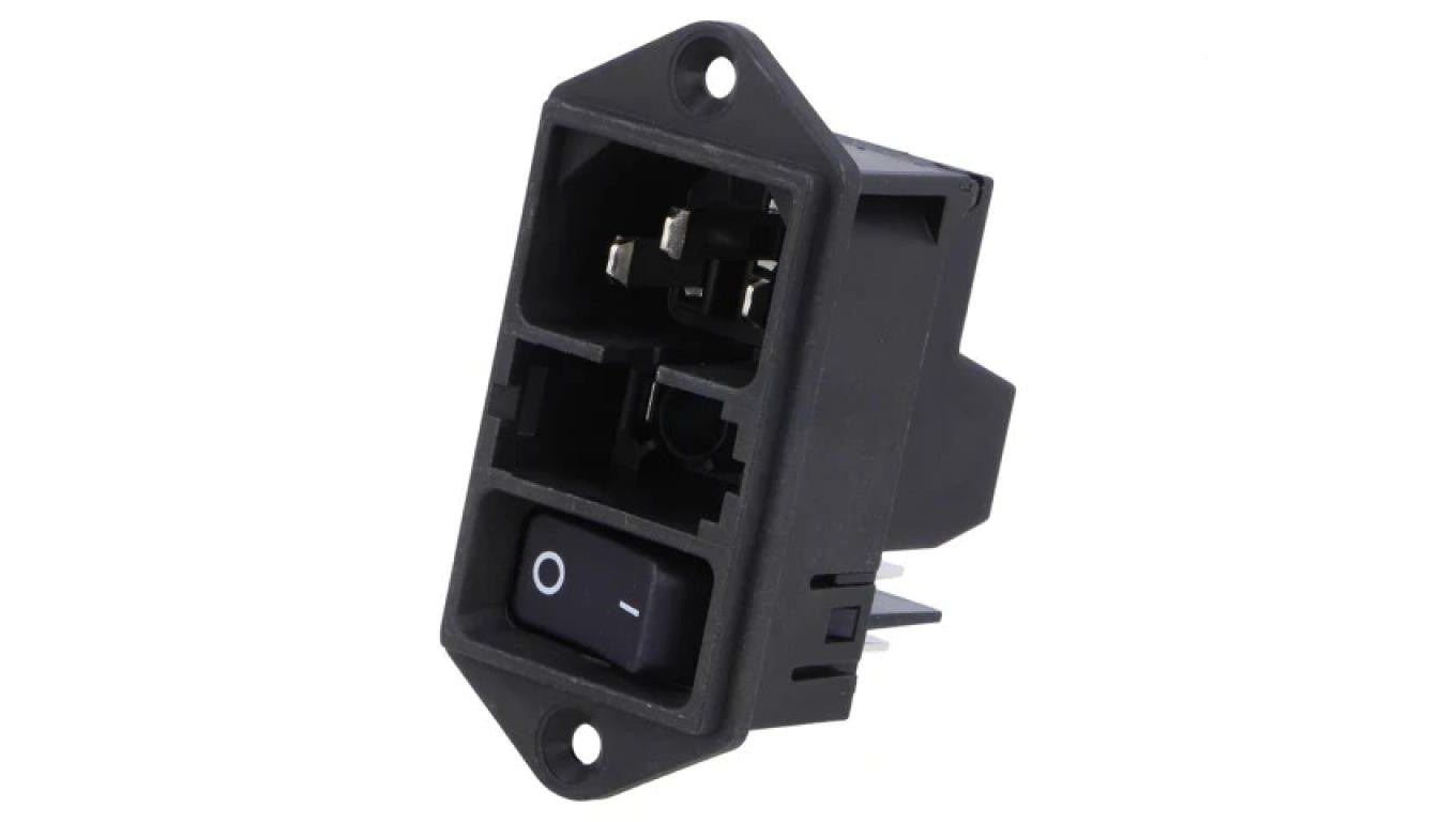 Złącze zasilające AC gniazdo męskie 10A 250VAC IEC 60320 DD11.0121.1111