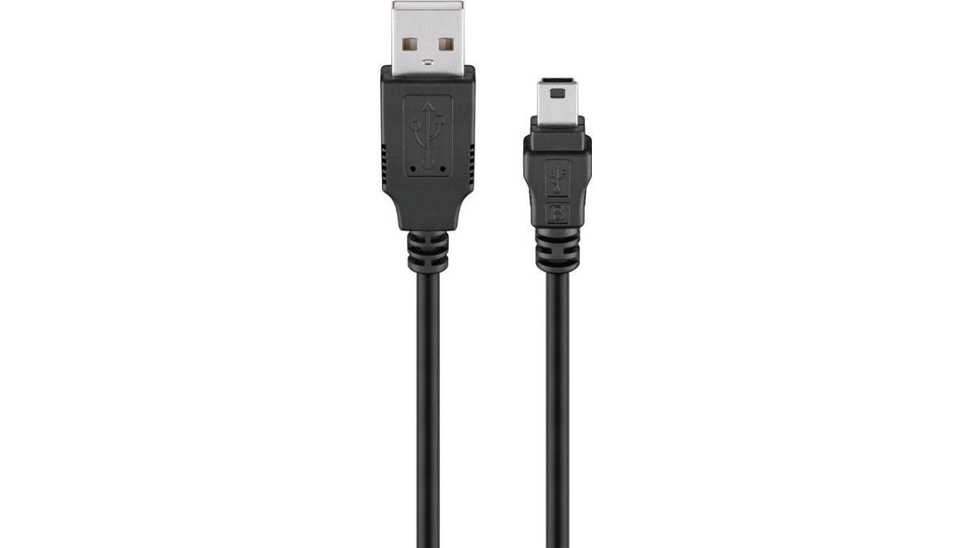 Kabel USB 2.0 Hi-Speed, Czarny - Długość kabla 0.3 m