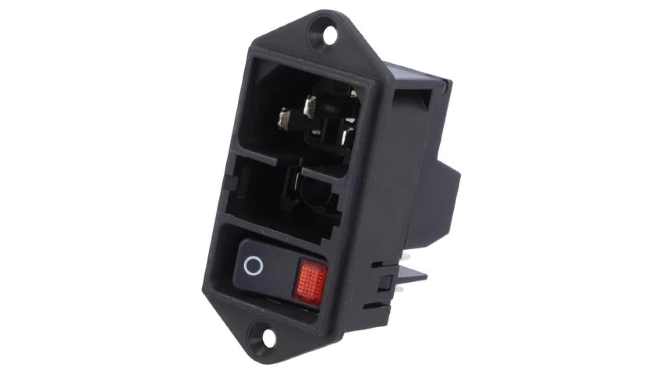 Złącze zasilające AC gniazdo męskie 10A 250VAC IEC 60320 DD11.0113.1111