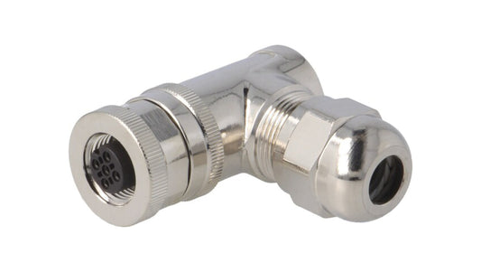 Złącze okrągłe M12 żeńskie kątowe ekranowane 4-PIN 250V PG9 T4112012041-000