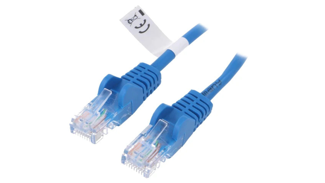Patch cord U/UTP 6 linka CCA PVC niebieski 20m 24AWG 68402
