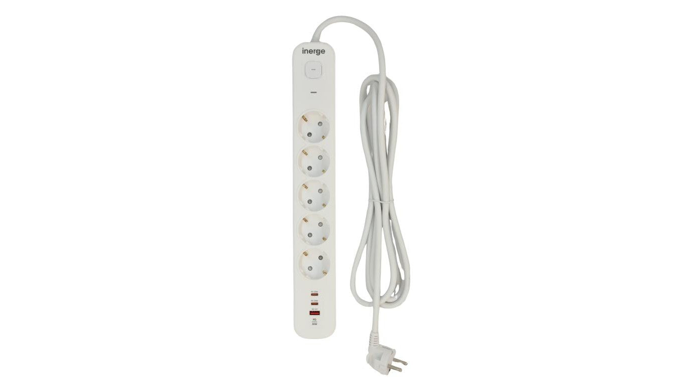 Listwa zasilająca INERGE 5-gniazdowa 2m PSS-0531PD-02-W