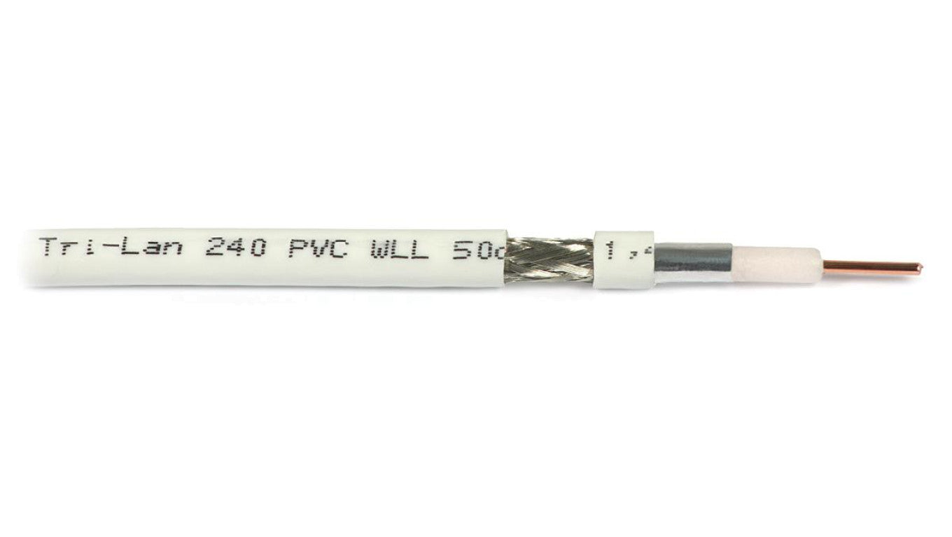 Przewód koncentryczny 50 Om Tri-Lan 240 PVC (wewnętrzny) Eca 1,4/3,8/6,1 100 m