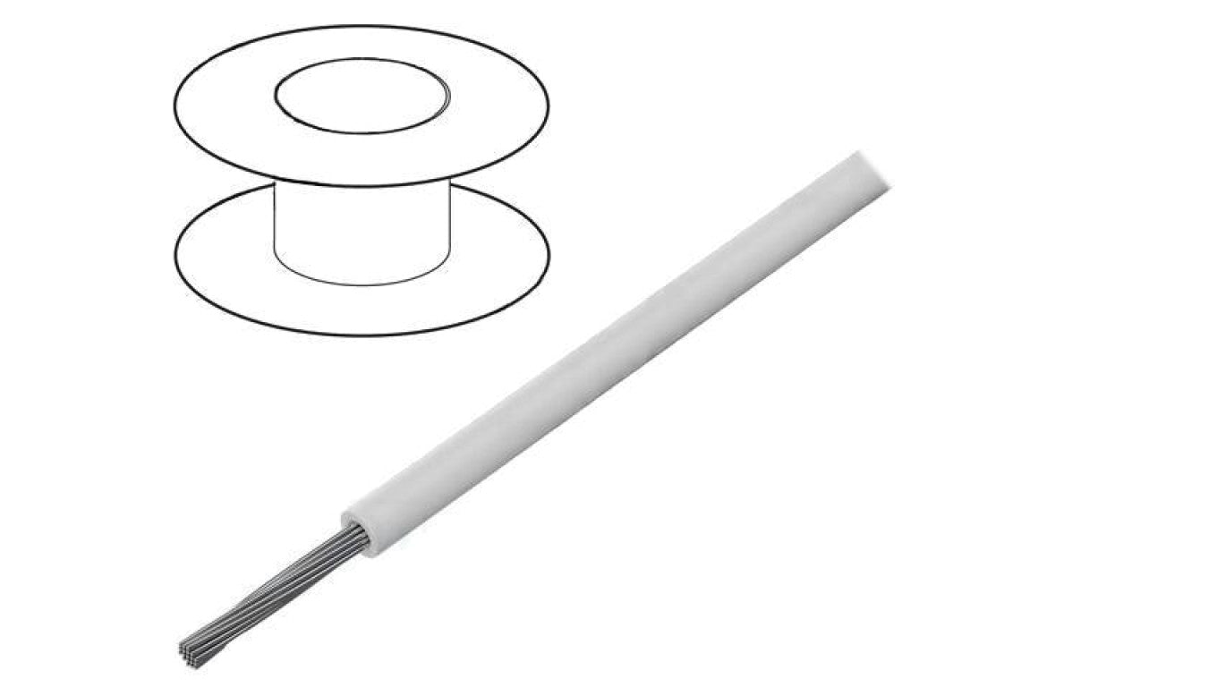 Przewód HookUp Wire linka Cu d: 20AWG PVC biały 300V 30,5m 3252 WH005