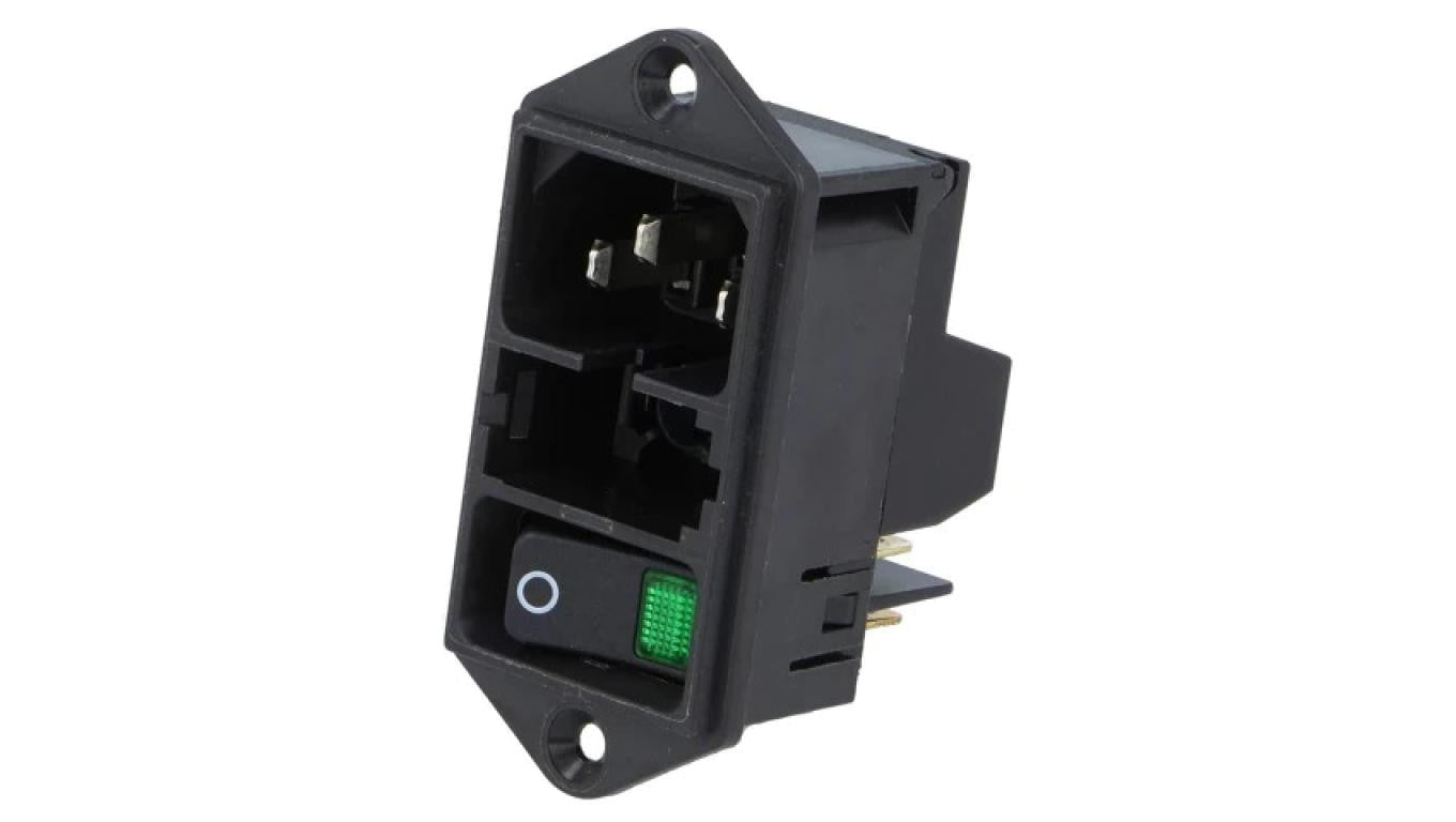 Złącze zasilające AC gniazdo męskie 10A 250VAC IEC 60320 DD11.0124.1111